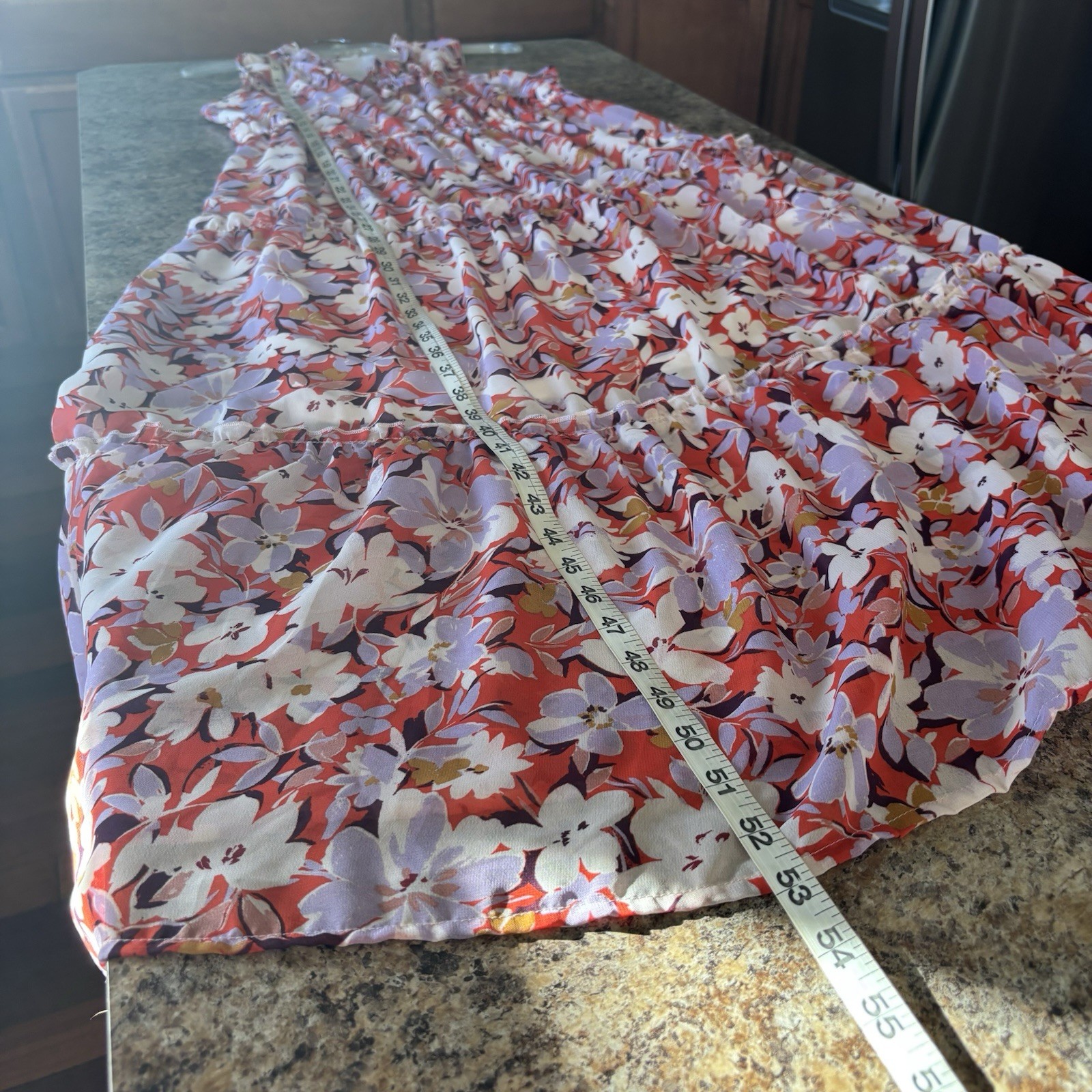 Indigo Rose Sz L Floral Sleeveless Maxi Dress Tiered Lined Tie Front V-Neck