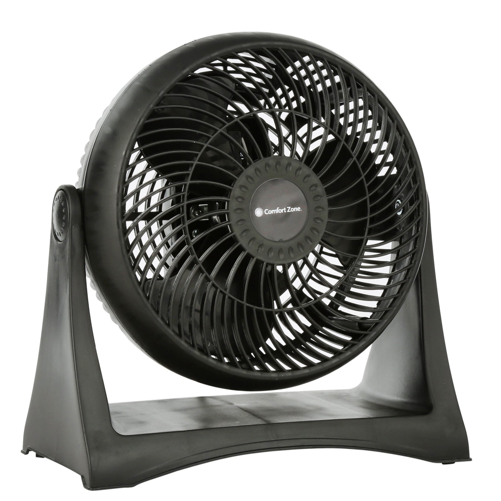 Comfort Zone Table Fan, 180-Degree Adjustable Tilt,  8 inches, 3 Speeds, Black