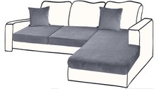 Sectional Couch Covers for 3-Piece Seat Cushion Velvet Separate L Shape Stretch