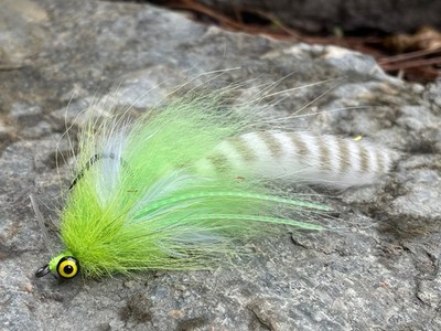 Mud Pig 2/0 Chart/White Lead Eyes WG Redfish Snook  Saltwater Flies