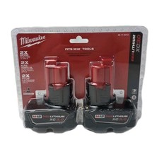 NEW Authentic Milwaukee M12 XC 3.0 Ah X2 Batteries 2-Pack 48-11-2412 Lithium