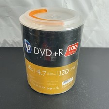 HP DVD R 4.7 GB 120 MIN 16X 100 Pack spindle case New Sealed DVD R