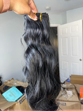 Vigorous Synthetic Weft Hair Extension Body Wave Wavy Black 24 in Women