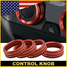 For 2016-2020 Toyota Tacoma 4x Aluminum Knob Ring Cover Trim Red Car Accessories