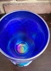 70's Imperial Glass Kite & panel Aurora Jewels Cobalt Iridescent Goblet — photo 3