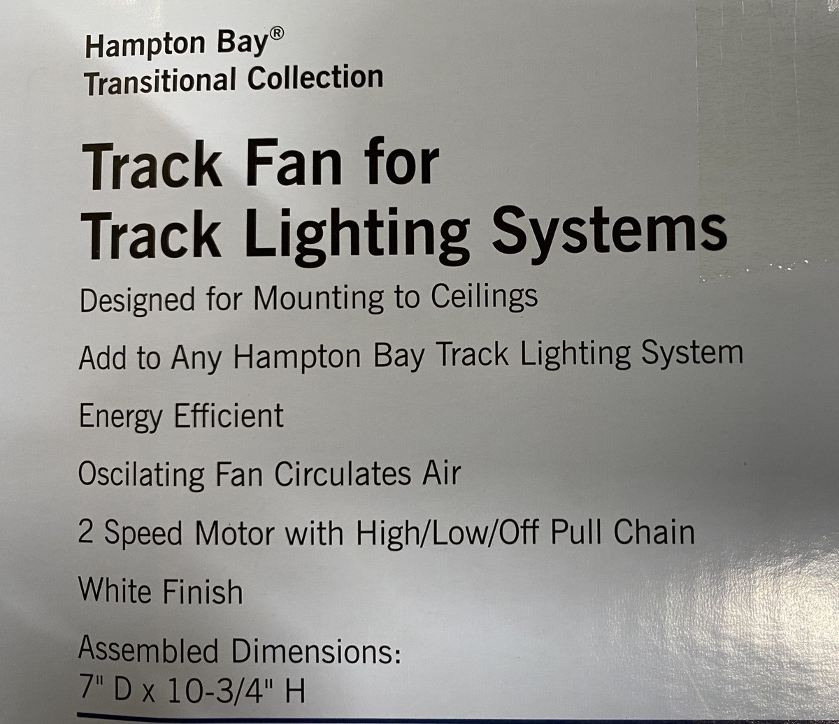 Hampton Bay Oscilating Fan for Track Lighting Light Systems White