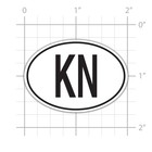 KN Greenland Country Code Euro Oval Sticker for water bottle phone tumbler hard