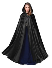 BEAUTELICATE Women's Wedding Hooded Cape Bridal Cloak Poncho Full Length Black