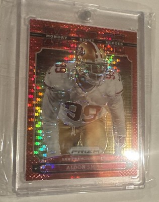 2013 Panini Prizm MONDAY NIGHT HEROES Aldon Smith Red PuLsAr SSP Refractor MINT!