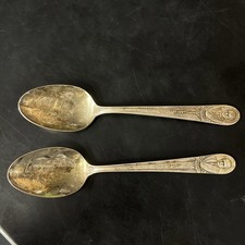 Vintage MW Rodgers Silver Plated Lyndon B. Johnson Apollo 8 Collector Spoon x2