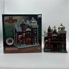 Vtg Lemax Coventry Cove Liberty Fire Station Lighted Christmas Village 2002