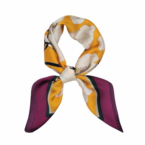 ❤️❤️ Elegante Mujer Sedoso Satén Bufanda Pañuelo Bandana Púrpura Floral Prendas para la cabeza - Imagen 2 de 6