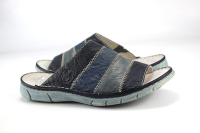 Rieker Gr.39 Damen Sandalen Pantoletten Slipper Sommer  Blau    R 68