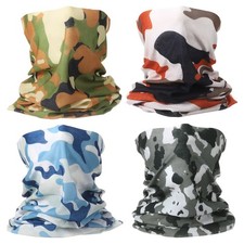 4pcs Cooling Neck Gaiter Sun Protection Face Mask Breathable Head Wrap, Camo L
