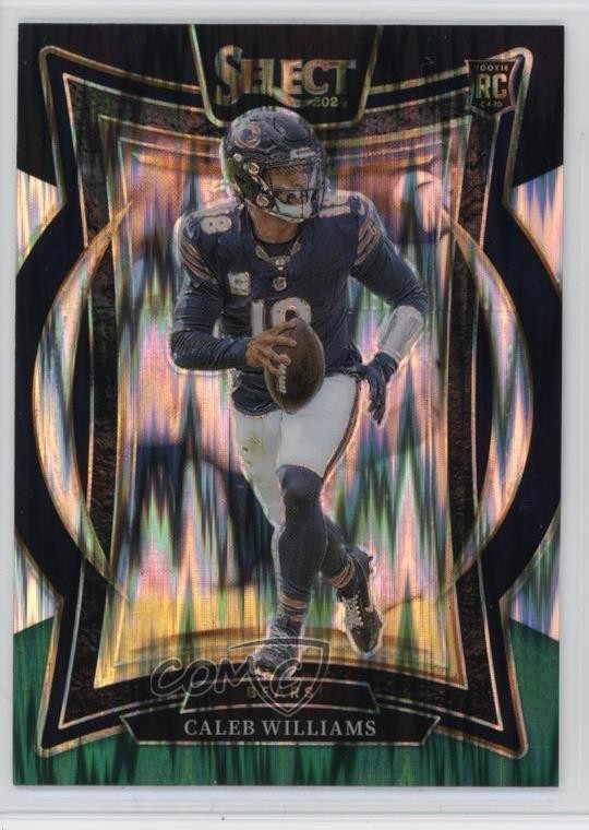 2024 Panini Select Concourse Black & Green Shock Prizm Caleb Williams #25 8mm