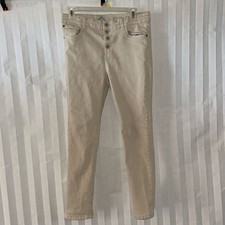 Thereabouts Girls Cream 4-Button Jeans Size 16   High Rise Stretch Denim Pants