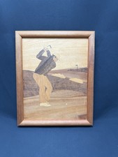 Hudson River Inlay Of Golfer In Mid Swing "Golfer" By Jeff Nelson Signed 9x11 "