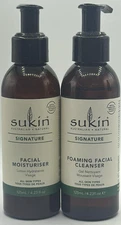 2PC Sukin Foaming Facial Cleanser & Moisturizer SET ~ 4.23 FL OZ EA ~ FAST SHIP