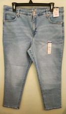 Terra  Sky Women's 18W PETITE Straight Leg Jeans Light Wash Blue 10725