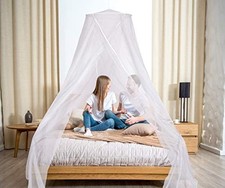 No-See-Um Mesh Square Conical Mosquito Net for Queen Even King Bed, 2 Entries...