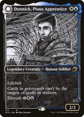 MTG Dennick, Pious Apprentice // Dennick, Pious Apparition Showcase - Innistrad: