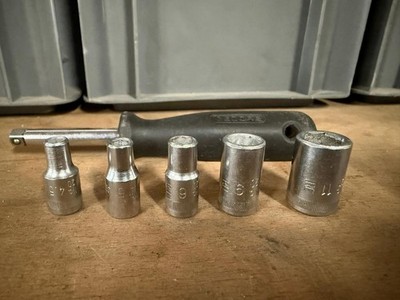 GEDORE 1/4 Zoll Schraubendrehergriff mit Stecknüssen gebraucht