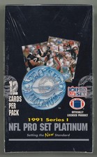 1991 PRO SET PLATINUM  Factory Sealed Box 36 Packs Series 1 Football