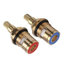 2x Bath 1/2" Tap Valve Cartridge Ceramic Gland 20 Teeth quarter turn Flow Mixer