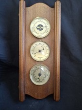 Very Nice Size Wooden Weather Station 13 ¼  ...