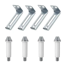 Bifold Door Hardware 4 Kits Bi-Fold Door Bottom Pivot and Pivot Bracket Carbo...