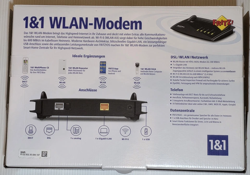 AVM FRIZ!BOX 7510 DSL Modem Router WIFI 6 ax Mesh - Bild 3 von 4