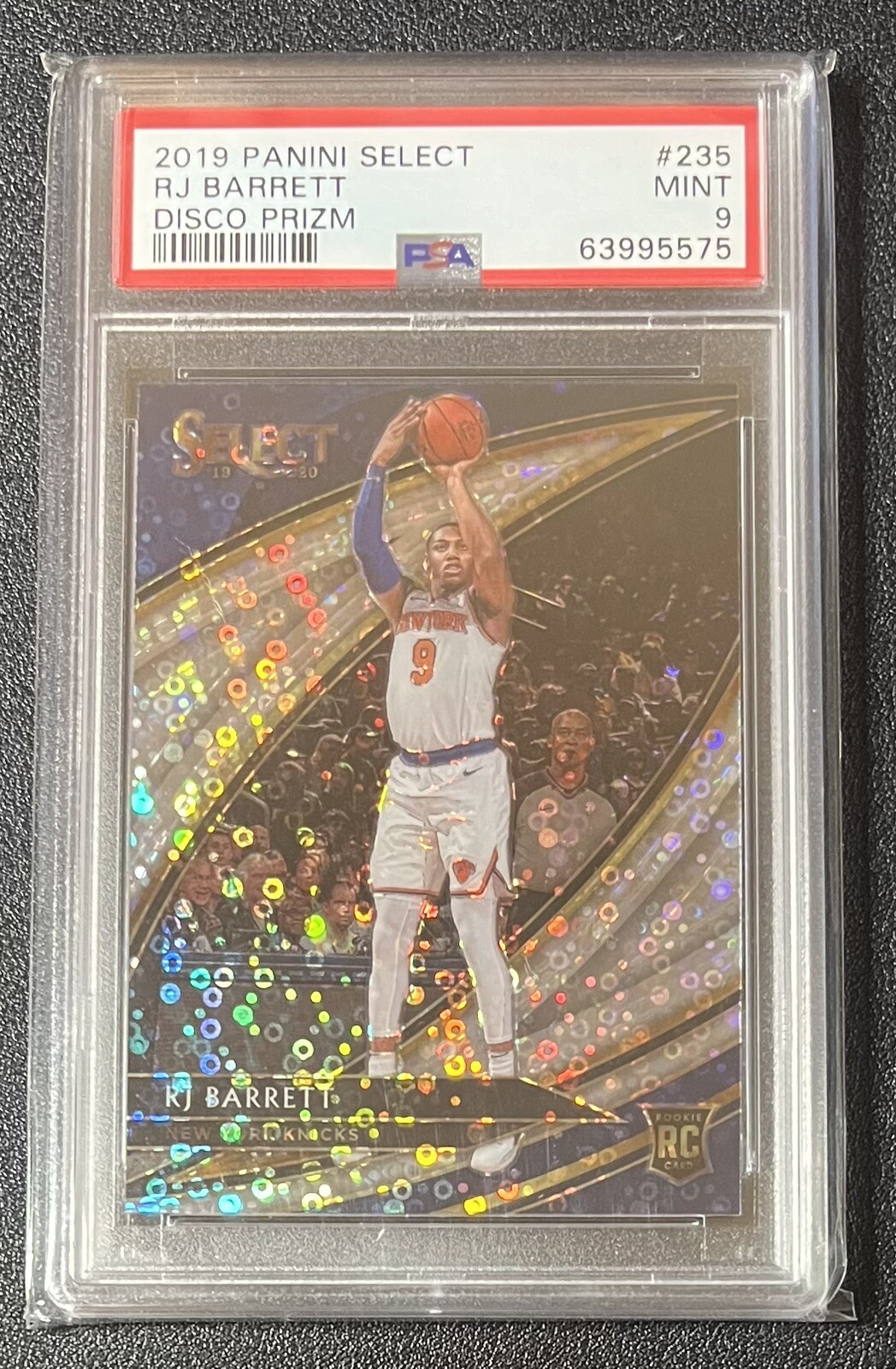 2019-20 Panini Select RJ Barrett Courtside Disco Prizm Rookie RC PSA 9