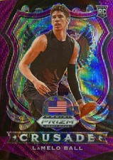 LaMelo Ball Prizm Draft Picks 20-21 #83 Purple Wave Prizm Crusade Rookie Hornets