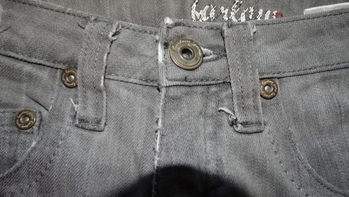 Farlow Jeans Light Gray Denim Pants Stretch Low Rise Boot Cut Size 0 Distressed - Imagen 8 de 9