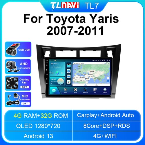 For Toyota Yaris 2007-2011 9" QLED 2K Android 13 Car Radio w/ Carplay & GPS Navi - Picture 43 of 48
