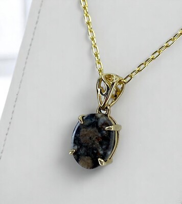 Selene Moon Pendant I Genuine Lunar Meteorite Necklace - 14Kt Gold Jewelry - TOP