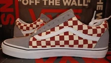 Vans  Men's 10.5 Old Skool Checkerboard Frost Grey/Rhubarb VN0003Z6ICJ