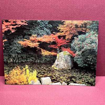 Vintage Chrome Card Tsurukama-no-niwa Chio-in Japan Kyoto Shrine Temple 4x6 B12