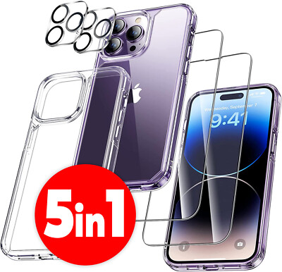 5in1 Schutzglas (Display + Kamera) für iPhone 17 16 15 14 Pro Max Hartglas 9H