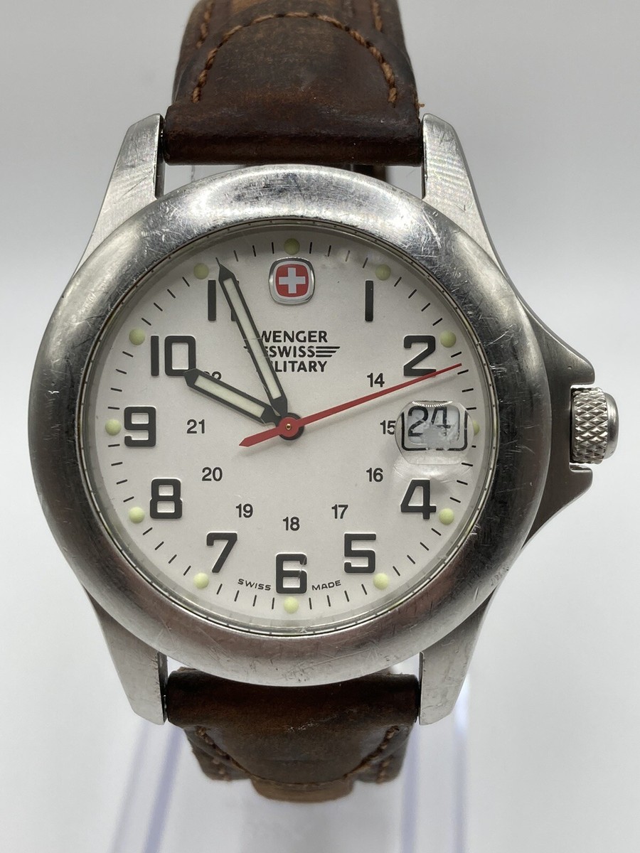 Wenger Swiss Military メンズ 腕時計 ヴィンテージ Wenger Swiss Military Vintage 90's Men's Date Dial Leather Watch