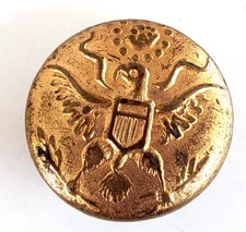 Vintage WW2 Era Eagle Uniform Brass Button 1/2" Child Toy Uniform ?