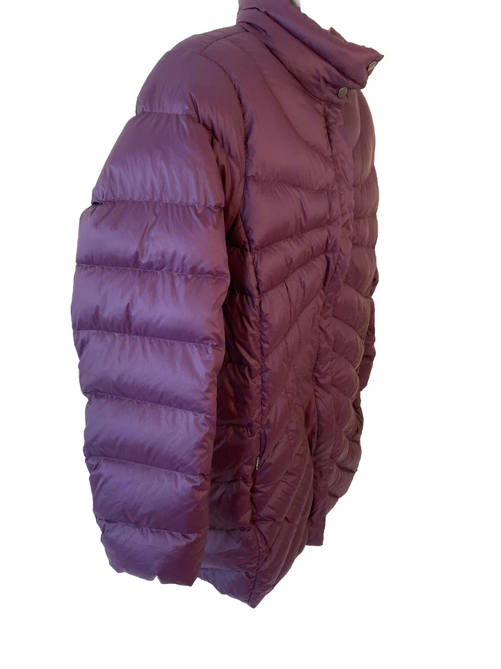 Lands End Down Puffer Jacket Womens 2X (20W-22W) Wine Ultralight Quilted - Image 2 of 4