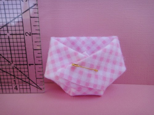 20 Mini Diapers Baby Shower Favors or Dirty Diaper Game Lot Pink Gingham Flannel - Picture 7 of 7