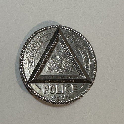 HTF Hard To Find Obsolete Round 1949 Pennsylvania Fire Police Assoc. Pin/Badge