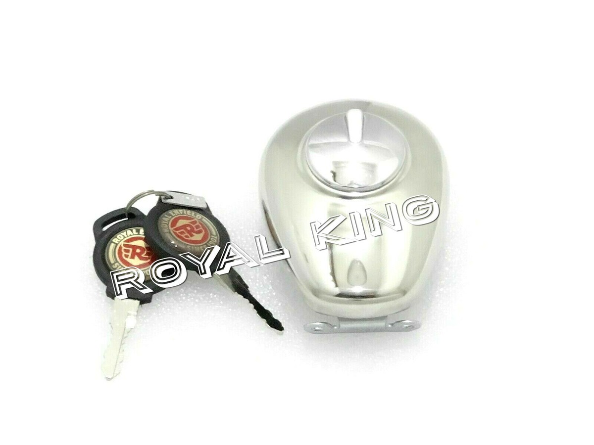 Bouchon De Réservoir D'Essence Pour Royal Enfield Classic 350 / 500cc - Acier Chromé - Neuf