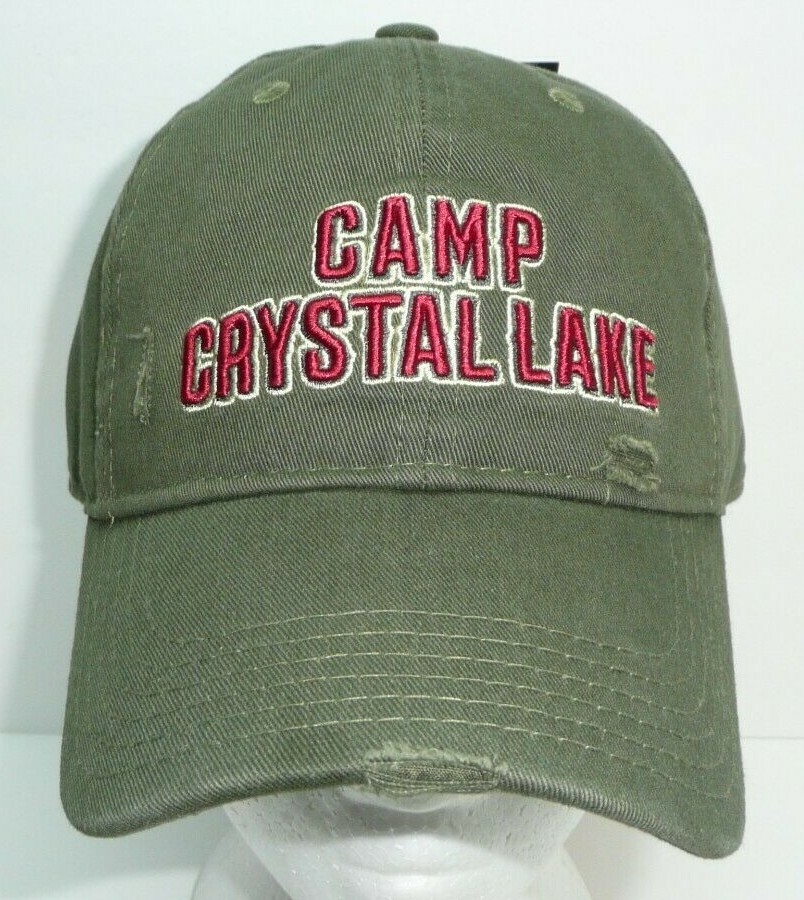 Camp Crystal Lake Hat Friday the 13th Distressed Worn Adult Green