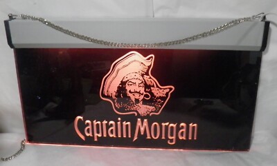 CAPTAIN MORGAN SPICED RUM LIGHTED LUCITE ACRYLIC SIGN STORE DISPLAY MAN ...