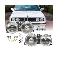 Usr Depo 84-91 E30 3 Series Euro Smiley Projector Glass Lens Headlight Assemb...