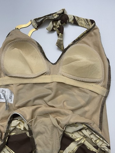 Costume da bagno donna Magicsuit pezzo unico marrone con oro metallizzato taglia 6 - Foto 8 di 10