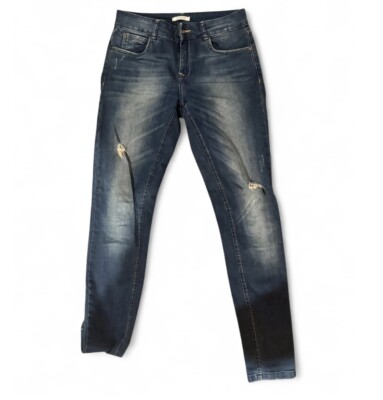 Promod Navy Ripped Skinny Jeans High-Mid rise Size:2 
